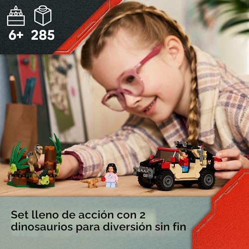 LEGO JURASSIC WORLD RAPTOR OFF-ROAD ESCAPE JUGUETE DE DINOSAURIO - CONJUNTO DE CONSTRUCCIÓN CON FIGURAS DE ACCIÓN - 7