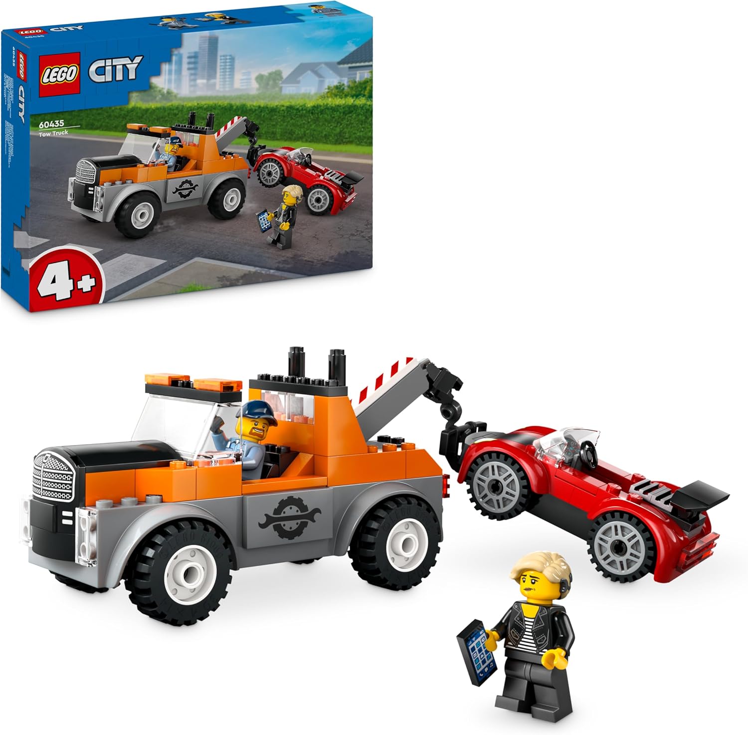 LEGO CAMIÓN DE REMOLQUE URBANO CON COCHE DEPORTIVO, AUTO DE JUGUETE PARA NIÑOS Y NIÑAS A PARTIR DE 4 AÑOS, REGALO - 1