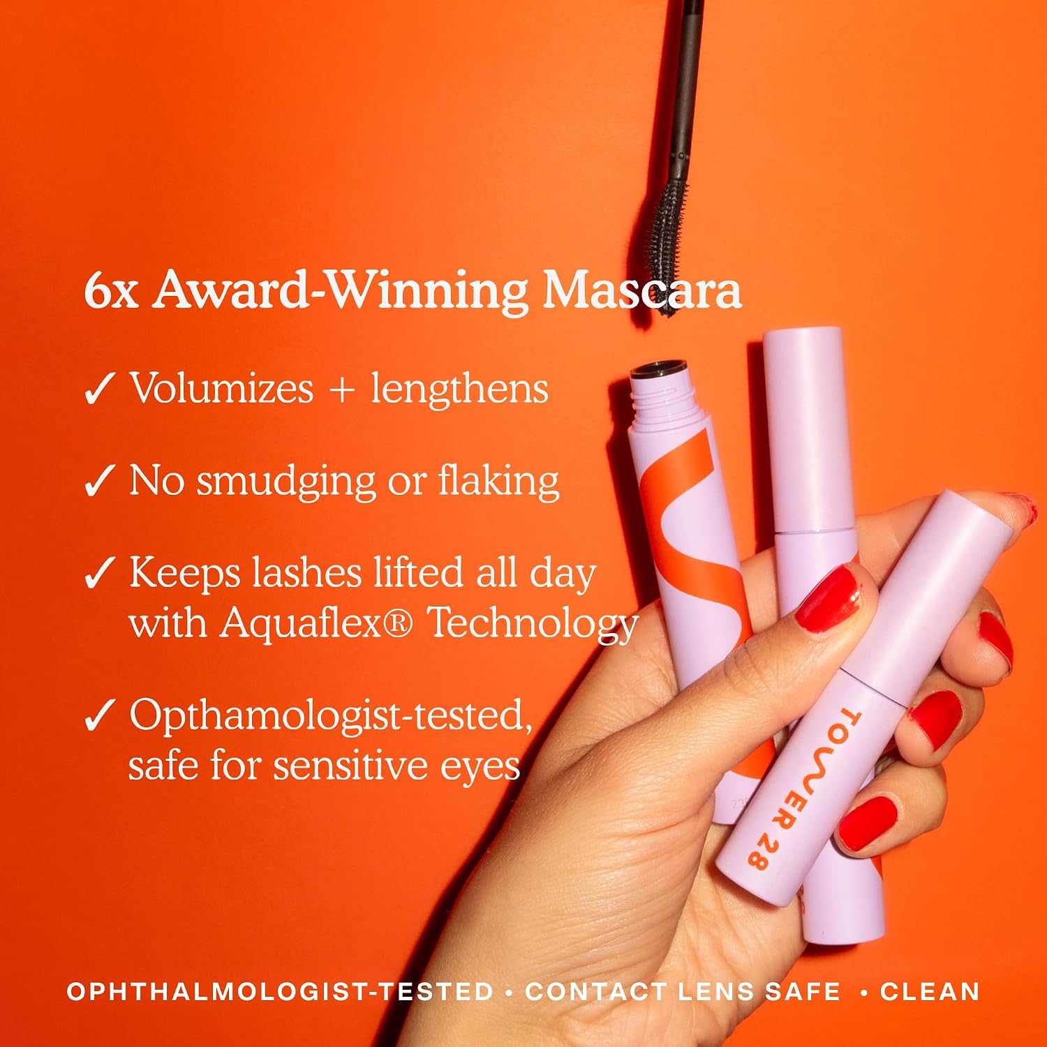 MÁSCARA TOWER 28 MAQUILLAJE PARA PESTAÑAS VOLUMINIZANTE Y ALARGANTE SIN GRUMOS, SIN DESCAMACIÓN, SIN MANCHAS SUAVE PARA OJOS - 3