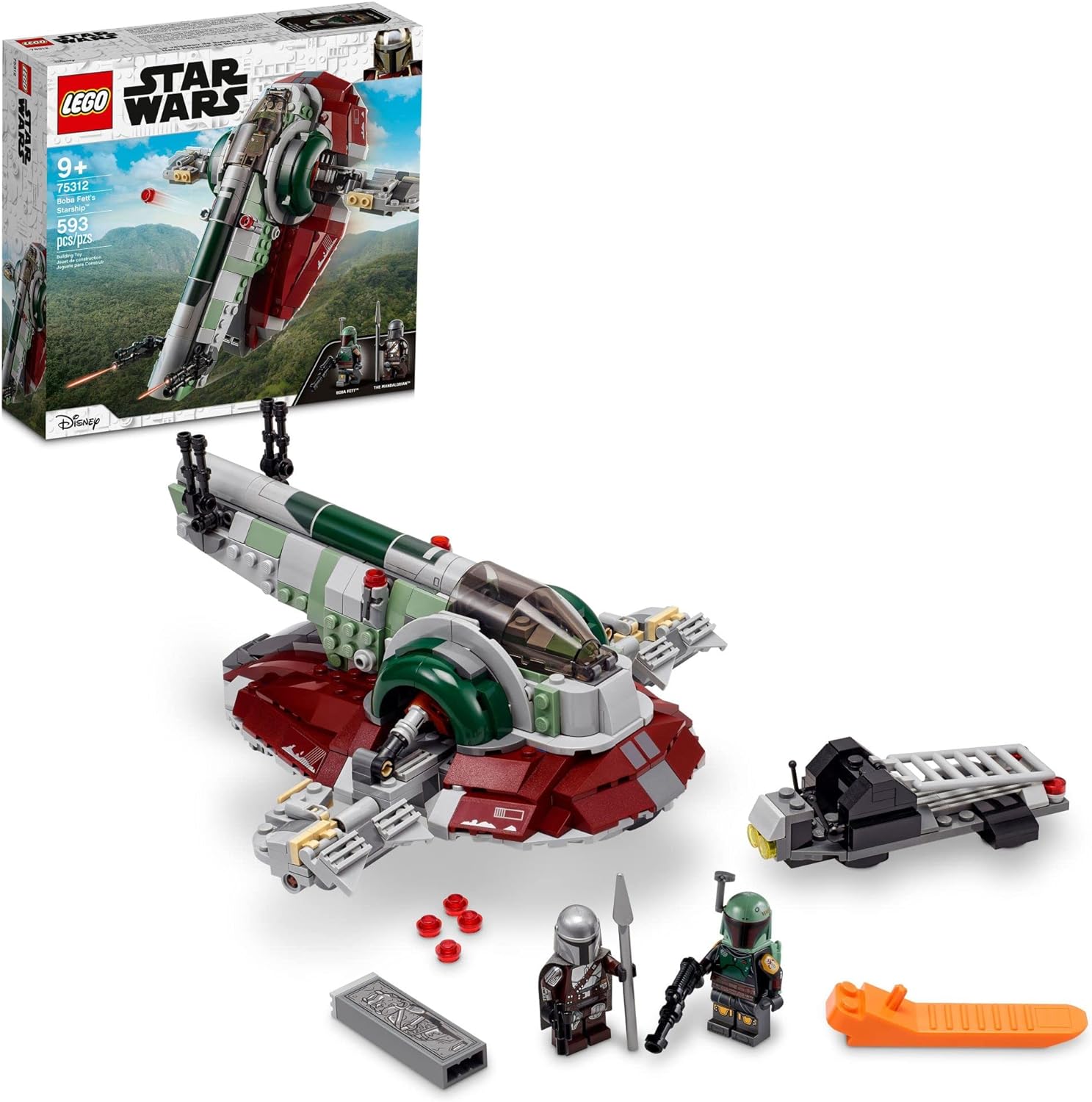 LEGO STAR WARS BOBA FETT STARSHIP 75312 JUGUETE DE CONSTRUCCIÓN JUEGO DE MODELO MANDALORIANO CON ICÓNICO CAZA ESTELAR - 1