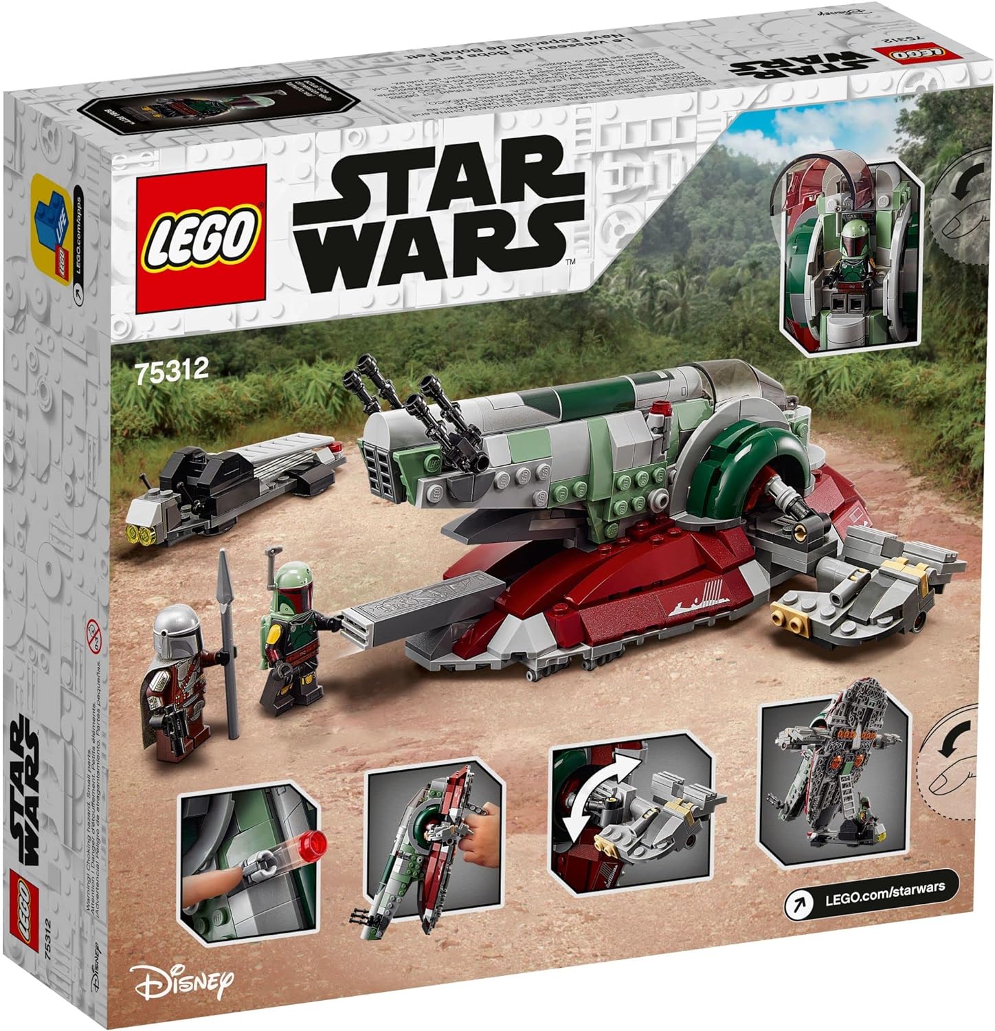 LEGO STAR WARS BOBA FETT STARSHIP 75312 JUGUETE DE CONSTRUCCIÓN JUEGO DE MODELO MANDALORIANO CON ICÓNICO CAZA ESTELAR - 7