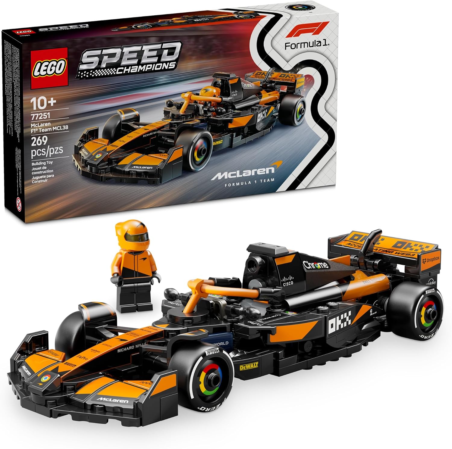 LEGO SPEED CHAMPIONS MCLAREN F1 TEAM MCL38 - JUEGO DE CONSTRUCCIÓN PARA NIÑOS, NIÑOS Y NIÑAS, A PARTIR DE 10 AÑOS, AUTO - 1