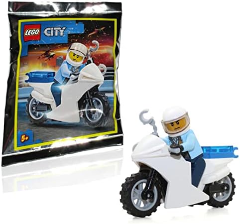 LEGO MINIFIGURA DE LA CIUDAD: POLICÍA - OFICIAL DE POLICÍA DE MOTOCICLETAS CON ESPOSAS 60141 - 5