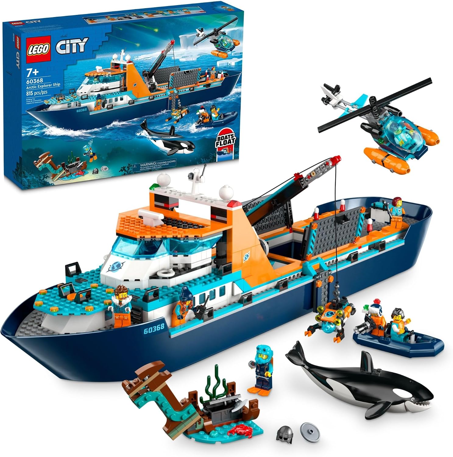 LEGO CITY ARCTIC EXPLORER SHIP 60368 - JUEGO DE JUGUETES DE CONSTRUCCIÓN, DIVERTIDO REGALO PARA NIÑOS Y NIÑAS DE 7 AÑOS, - 1