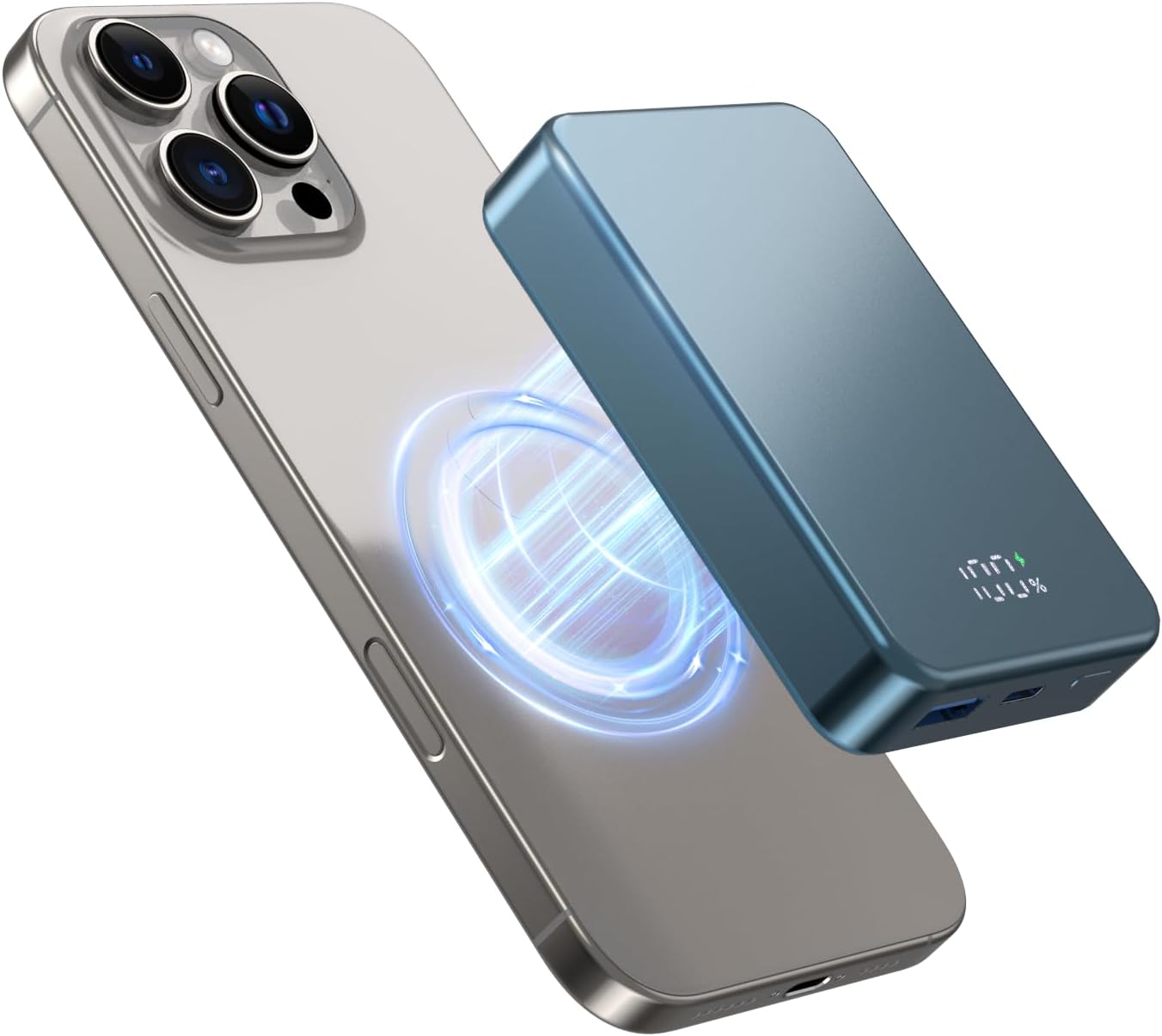 BANCO DE ENERGÍA MAGNÉTICO DE 26800 MAH PARA CARGADOR PORTÁTIL MAGSAFE, ALEACIÓN DE ALUMINIO, GRAN CAPACIDAD, 20 W, USB-C, - 1