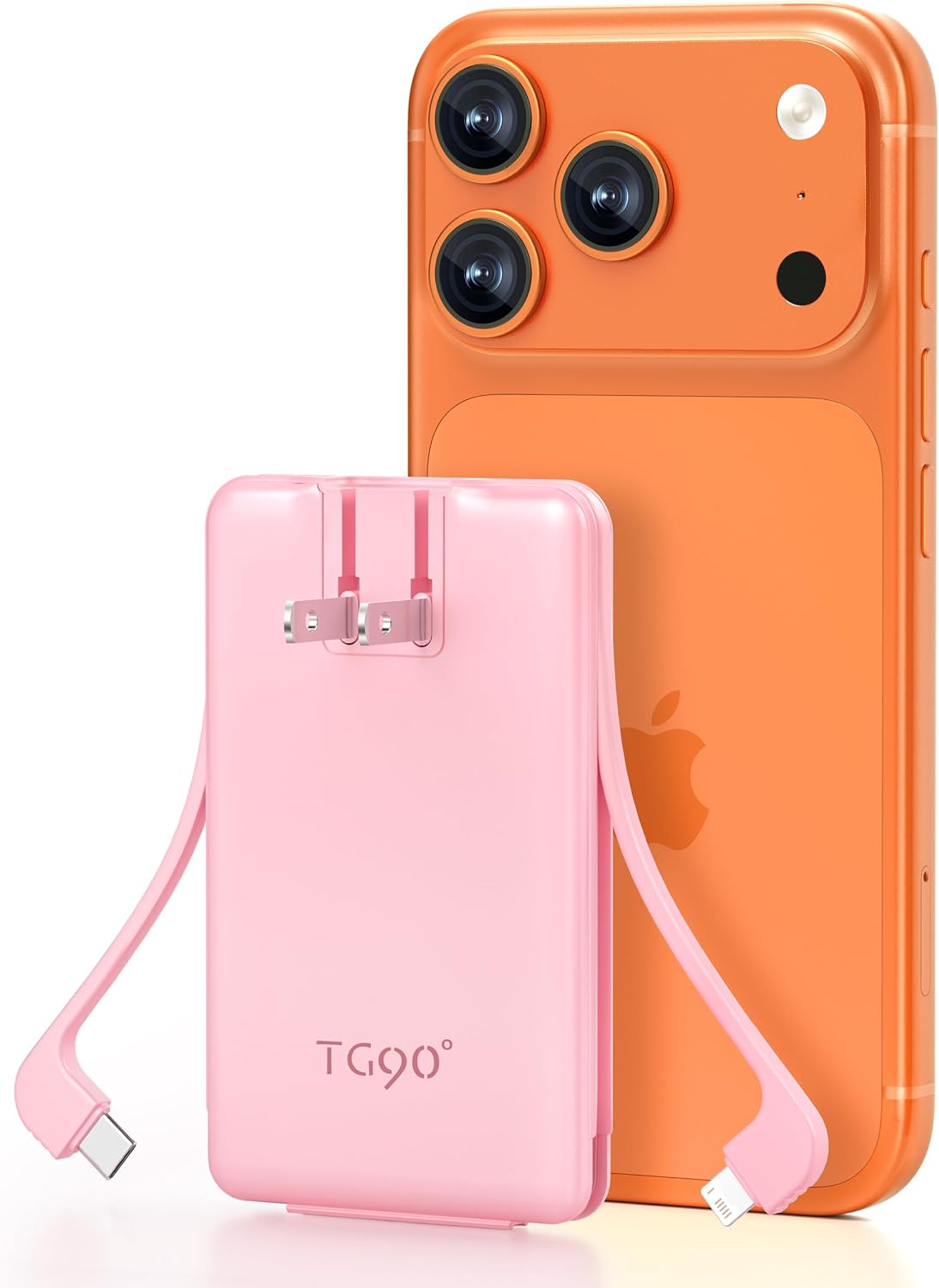 TG90 CARGADOR PORTÁTIL DE 5000 MAH CON ENCHUFE DE PARED AC INCORPORADO Y CABLES, BANCO DE ENERGÍA DELGADO DE CARGA RÁPIDA, - 1