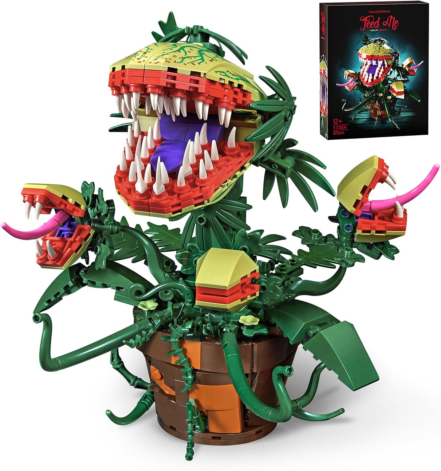 AUDREY II - JUEGO DE 2 BLOQUES DE CONSTRUCCIÓN BOTÁNICOS DE PLANTAS DE PIRAÑA COMPATIBLES CON LEGO, KIT DE JUGUETES - 1