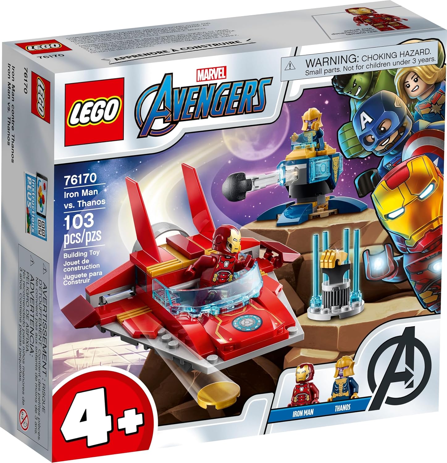 LEGO MARVEL AVENGERS IRON MAN VS. THANOS 76170 GENIAL, JUGUETE COLECCIONABLE DE CONSTRUCCIÓN DE SUPERHÉROES PARA NIÑOS - 1