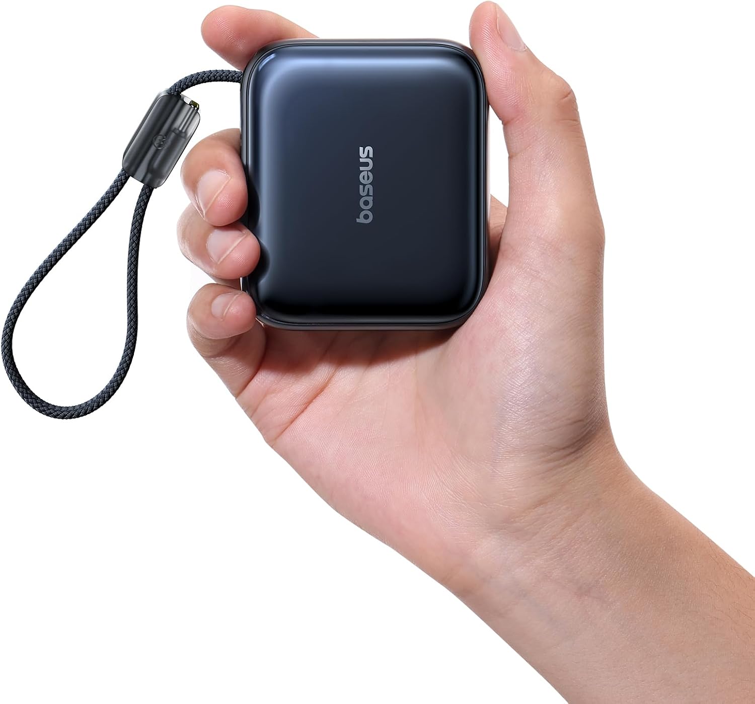 BASEUS PICOGO AC22 - MINI BANCO DE ENERGÍA, 10000 MAH, 45 W, PD PORTÁTIL, CABLE USB-C INTEGRADO, BATERÍA DE TAMAÑO ULTRA - 1