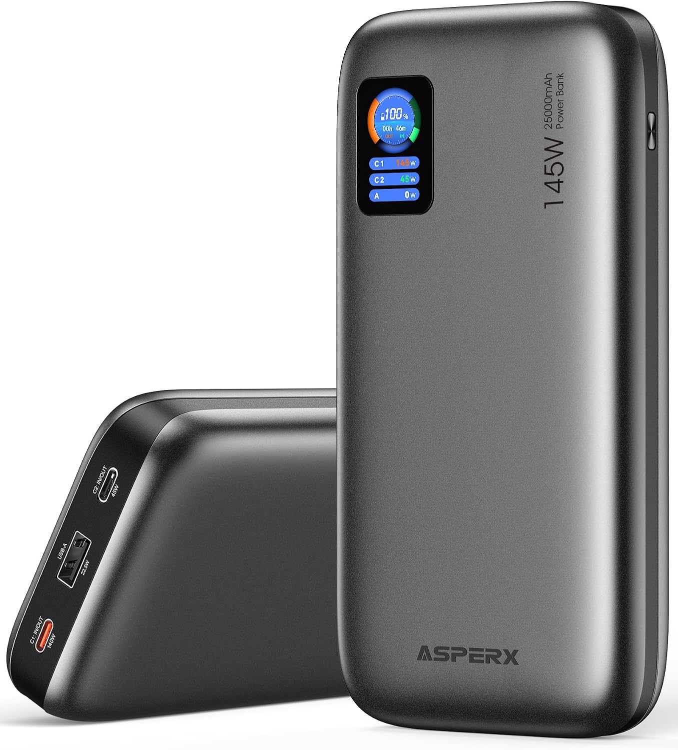 ASPERX BANCO DE ENERGÍA PARA LAPTOP, 25,000MAH 140W PD 3.1 CARGADOR PORTÁTIL DE CARGA RÁPIDA, PAQUETE DE BATERÍA USB C - 1