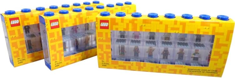 LEGO ROOM COPENHAGEN - VITRINA DE MINIFIGURAS TAMAÑO GRANDE, 3 UNIDADES, AZUL BRILLANTE - 4