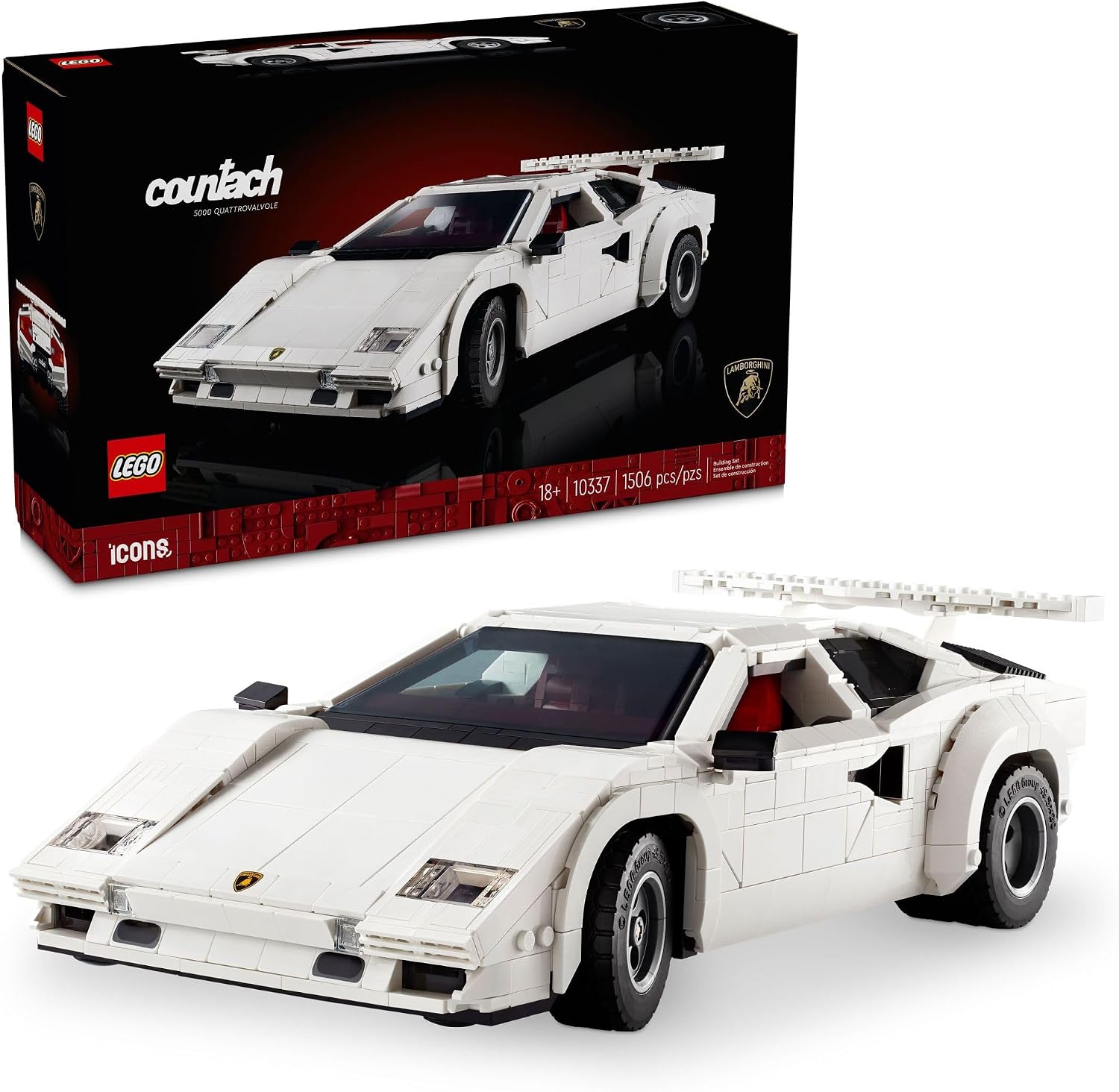 LEGO ICONS LAMBORGHINI COUNTACH 5000 QUATTROVALVOLE KIT DE MODELO DE AUTO - JUEGO DE CONSTRUCCIÓN COLECCIONABLE PARA ADULTOS - 1
