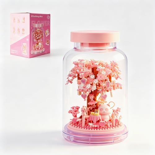 JUEGO DE BLOQUES DE CONSTRUCCIÓN DE ÁRBOL DE CEREZO DE PANDA, KIT DE MODELO DE MICRO LADRILLOS PARA ADULTOS Y ADOLESCENTES, - 7