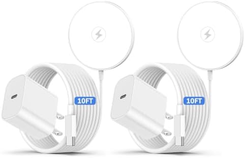 CERTIFICADO MFI DE APPLE CARGADOR INALÁMBRICO MAGNÉTICO PARA IPHONE, PAQUETE DE 2 ALMOHADILLAS DE CARGA INALÁMBRICA RÁPIDA - 7