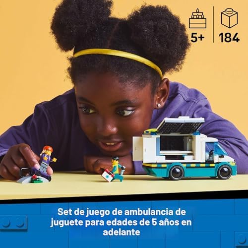 LEGO CITY AMBULANCIA DE EMERGENCIA - JUGUETE DE CONSTRUCCIÓN SENSORIAL PARA NIÑOS, NIÑOS Y NIÑAS, EDADES 5 - IDEA DE REGALO - 7