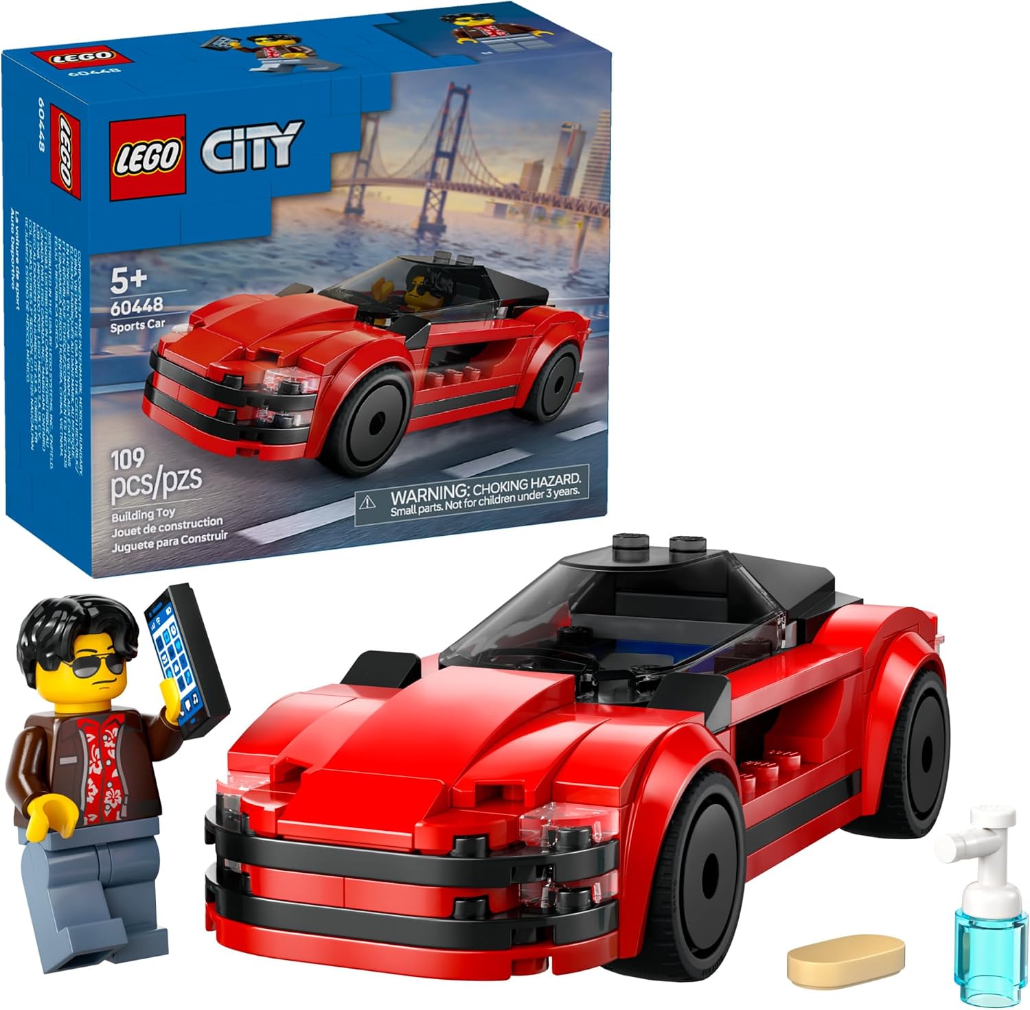 LEGO CITY COCHE DEPORTIVO ROJO - JUGUETE DE CONSTRUCCIÓN PARA NIÑOS, NIÑOS Y NIÑAS, EDADES 5 - REGALO EDUCATIVO - 1