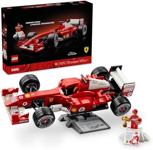 LEGO ICONS FERRARI F2004 Y MICHAEL SCHUMACHER - JUEGO DE CONSTRUCCIÓN PARA ADULTOS, MAYORES DE 18 AÑOS - FERRARI F1 - 7