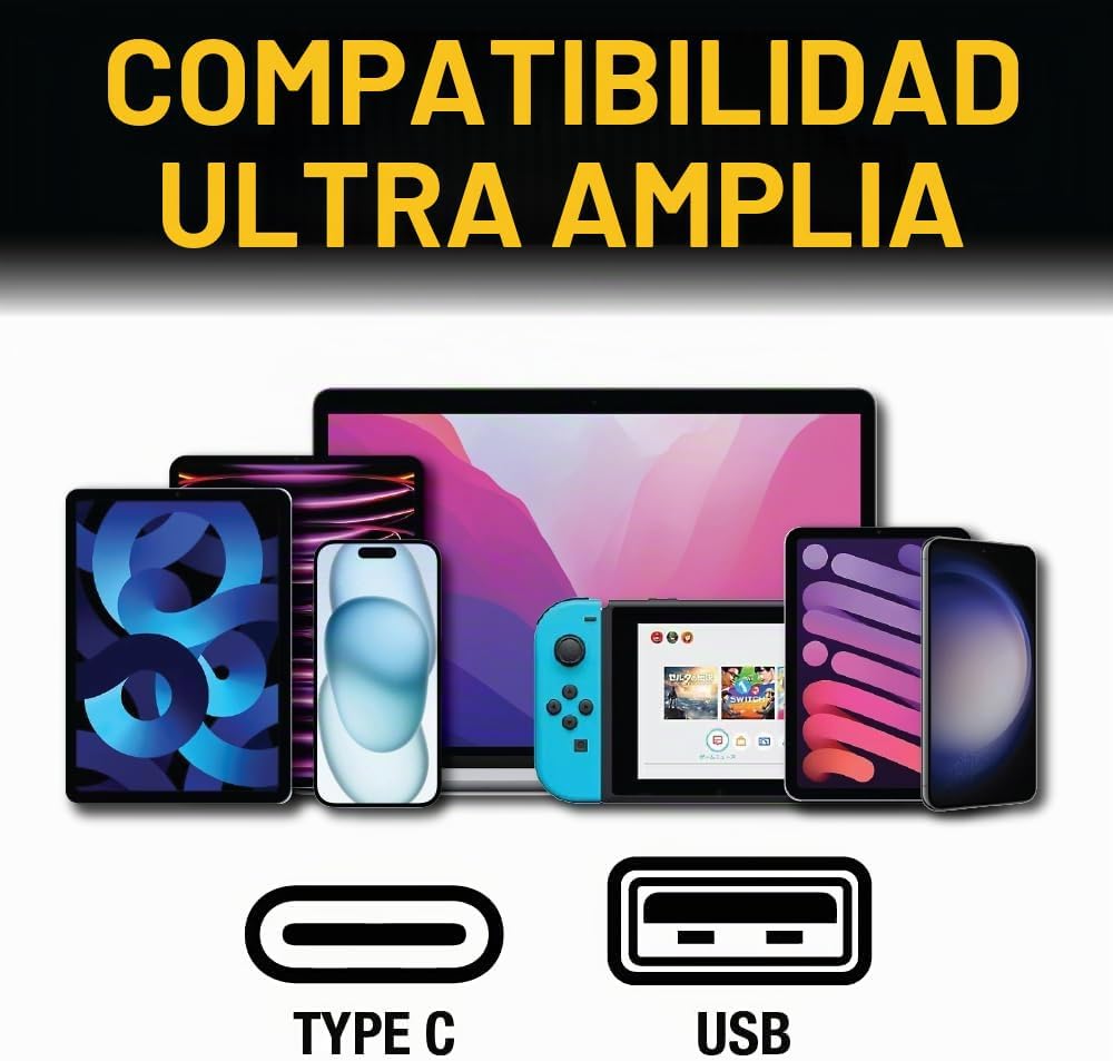 DEWALT BLOQUE CARGADOR DUAL USB Y USB C DE SERVICIO PESADO DE 49.5W CABLE NO INCLUIDO , ADAPTADOR DE CORRIENTE USBC, - 7