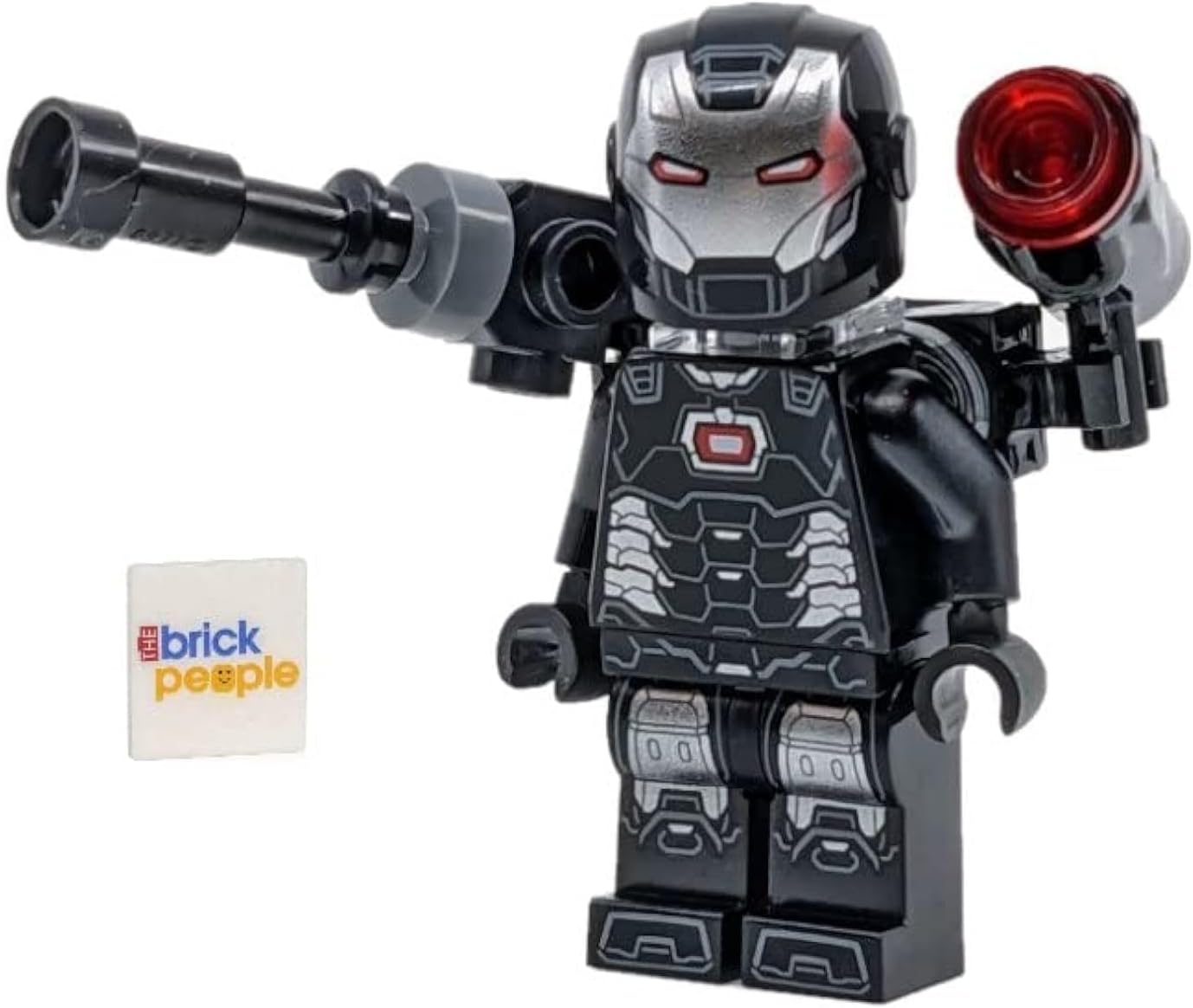 LEGO SUPERHÉROES: MINIFIGURA DE MÁQUINA DE GUERRA CON CAÑÓN DE HOMBRO, BLASTER Y CAPA GRIS JAMES RHODES - 1