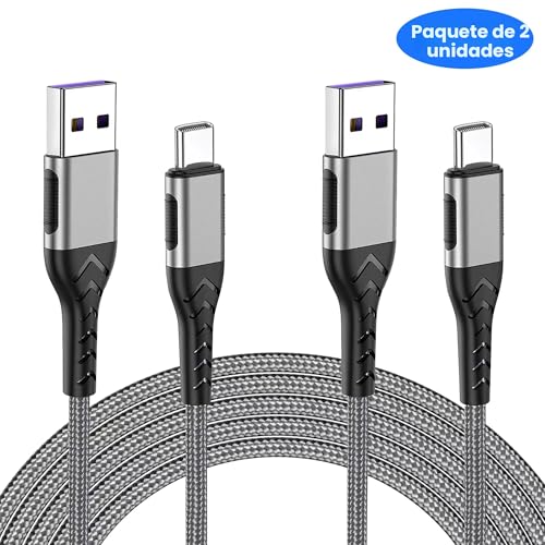CABLE USB C DURCORD, UPGARDED - PAQUETE DE 2 CABLES DE CARGA RÁPIDA USB TIPO C DE 10 PIES - 7
