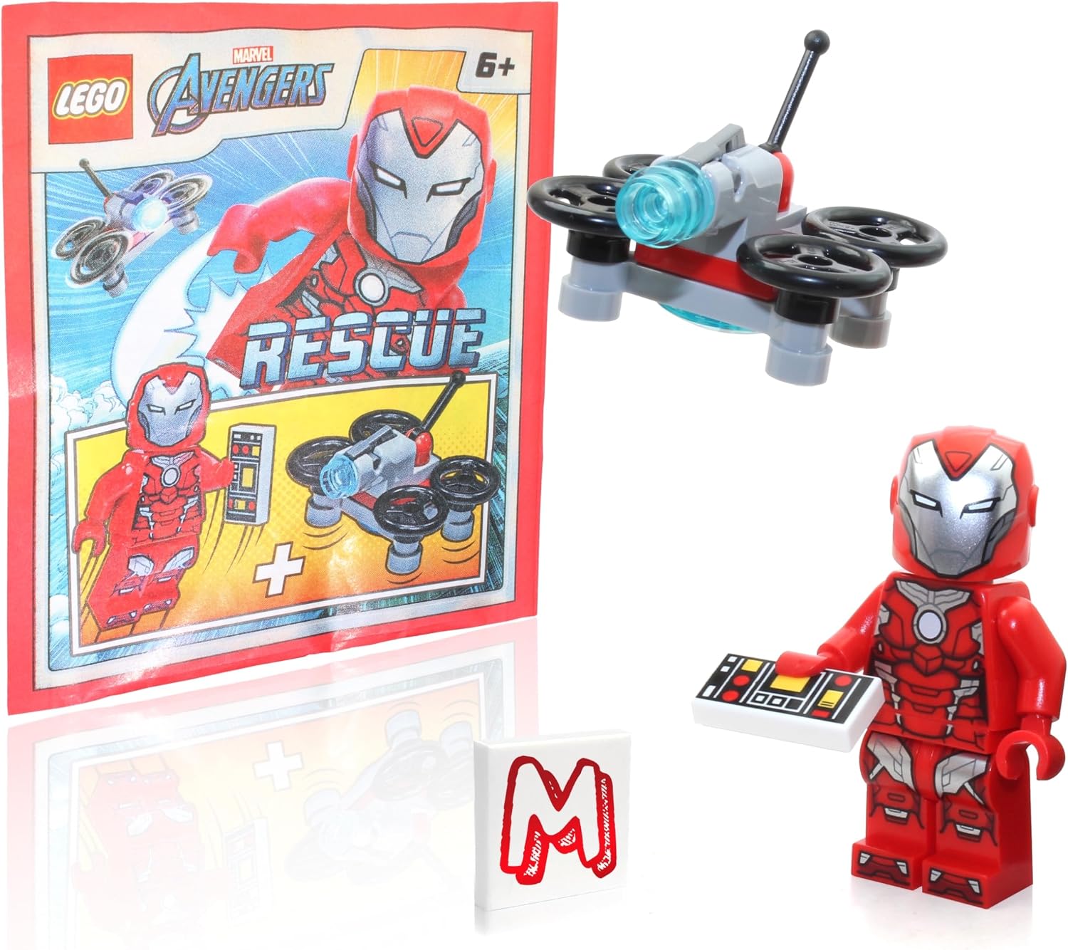 LEGO MARVEL SUPER HEROES AVENGERS INFINITY WAR MINIFIGURE - IRON RESCUE PEPPER POTTS EN ARMADURA ROJA CON DRON 76164 - 1