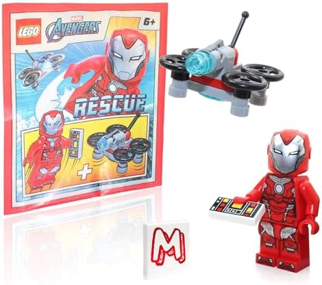 LEGO MARVEL SUPER HEROES AVENGERS INFINITY WAR MINIFIGURE - IRON RESCUE PEPPER POTTS EN ARMADURA ROJA CON DRON 76164 - 6