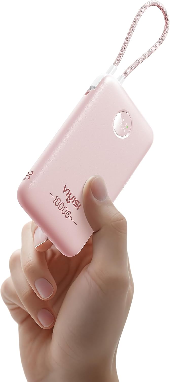 VIYISI CARGADOR PORTÁTIL DELGADO DE 0.58 PEQUEÑO 10000MAH CON CABLE USB C - 1