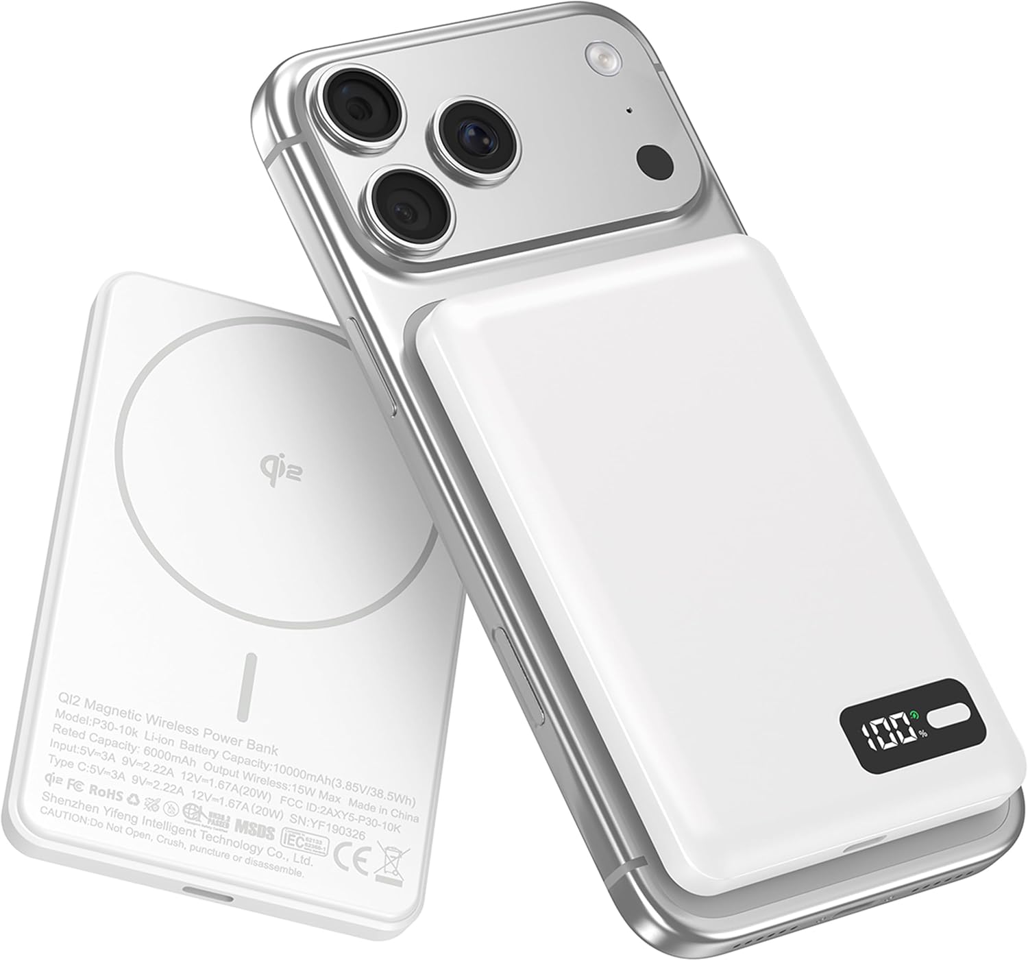 ENYNEO MAG.SAFE CARGADOR PORTÁTIL, BATERÍA DE 10000 MAH, CERTIFICADO QI2, CARGADOR DE ENERGÍA MAGNÉTICO INALÁMBRICO DE CARGA - 1