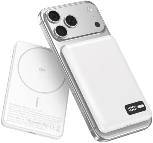 ENYNEO MAG.SAFE CARGADOR PORTÁTIL, BATERÍA DE 10000 MAH, CERTIFICADO QI2, CARGADOR DE ENERGÍA MAGNÉTICO INALÁMBRICO DE CARGA - 7
