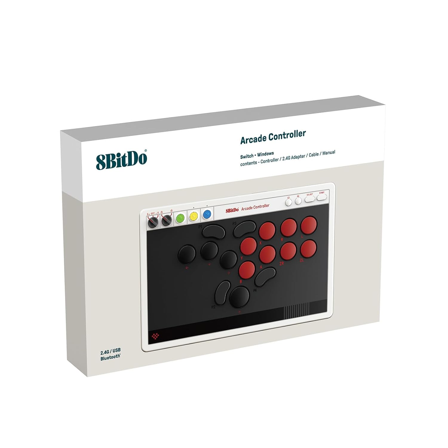 8BITDO ALL-BUTTON ARCADE CONTROLLER FOR SWITCH/SWITCH 2 Y WINDOWS BLUETOOTH, 2.4G, WIRED CONNECTIVITY, LOW-PROFILE - 5
