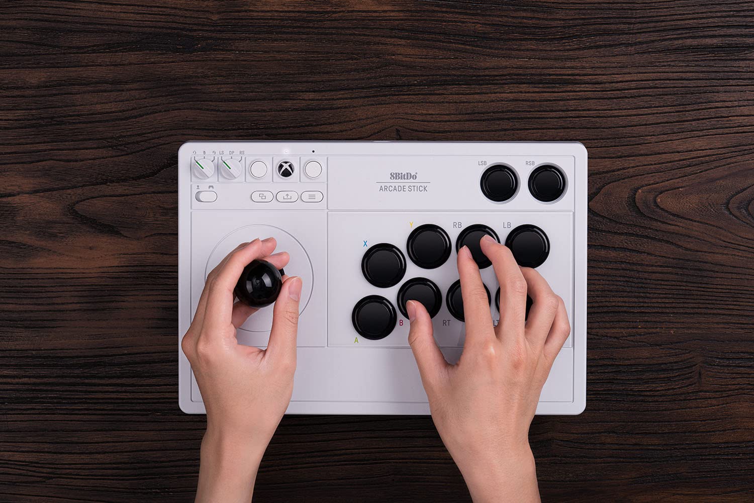 8BITDO WIRELESS ARCADE STICK FOR XBOX SERIES X S, XBOX ONE AND WINDOWS 10, ARCADE FIGHT STICK WITH 3.5MM AUDIO JACK - - 7