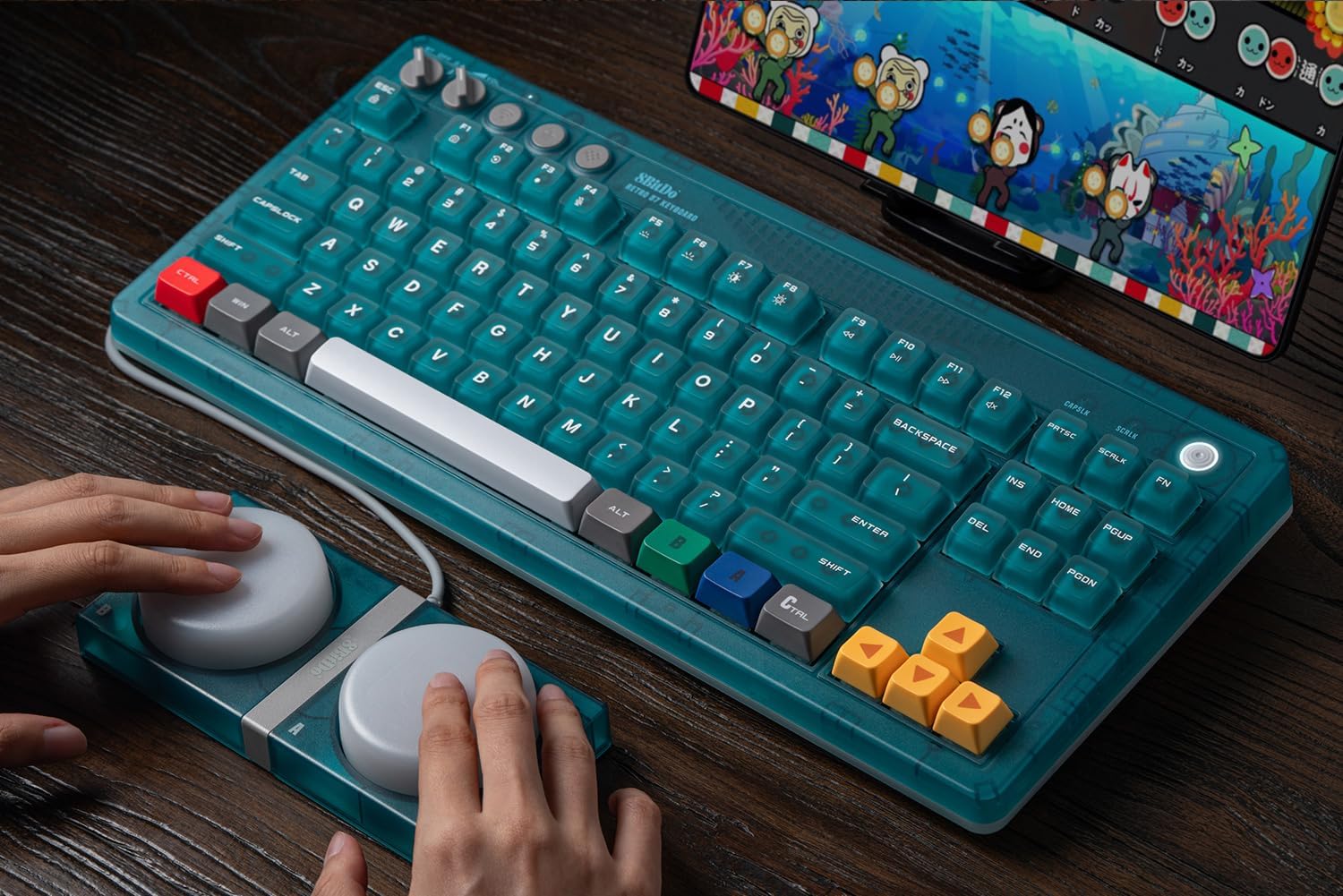 8BITDO RETRO 87 MECHANICAL KEYBOARD FOR WINDOWS PC Y ANDROID, CLEAR BLUE - 5