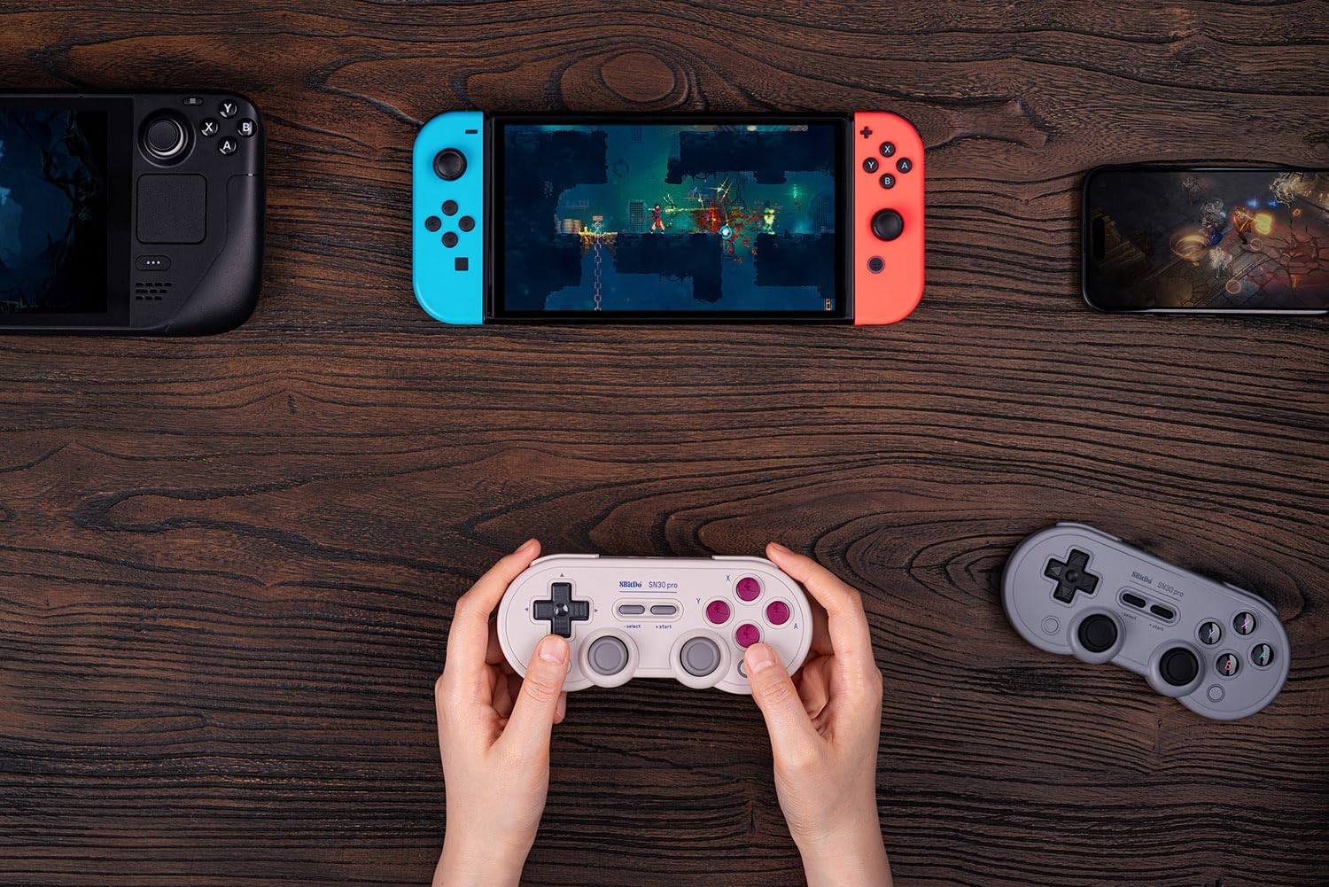 8BITDO SN30 PRO WIRELESS BLUETOOTH CONTROLLER, HALL EFFECT JOYSTICK UPDATE, RETRO GAMEPAD FOR SWITCH/SWITCH 2, PC, STEAM - 7