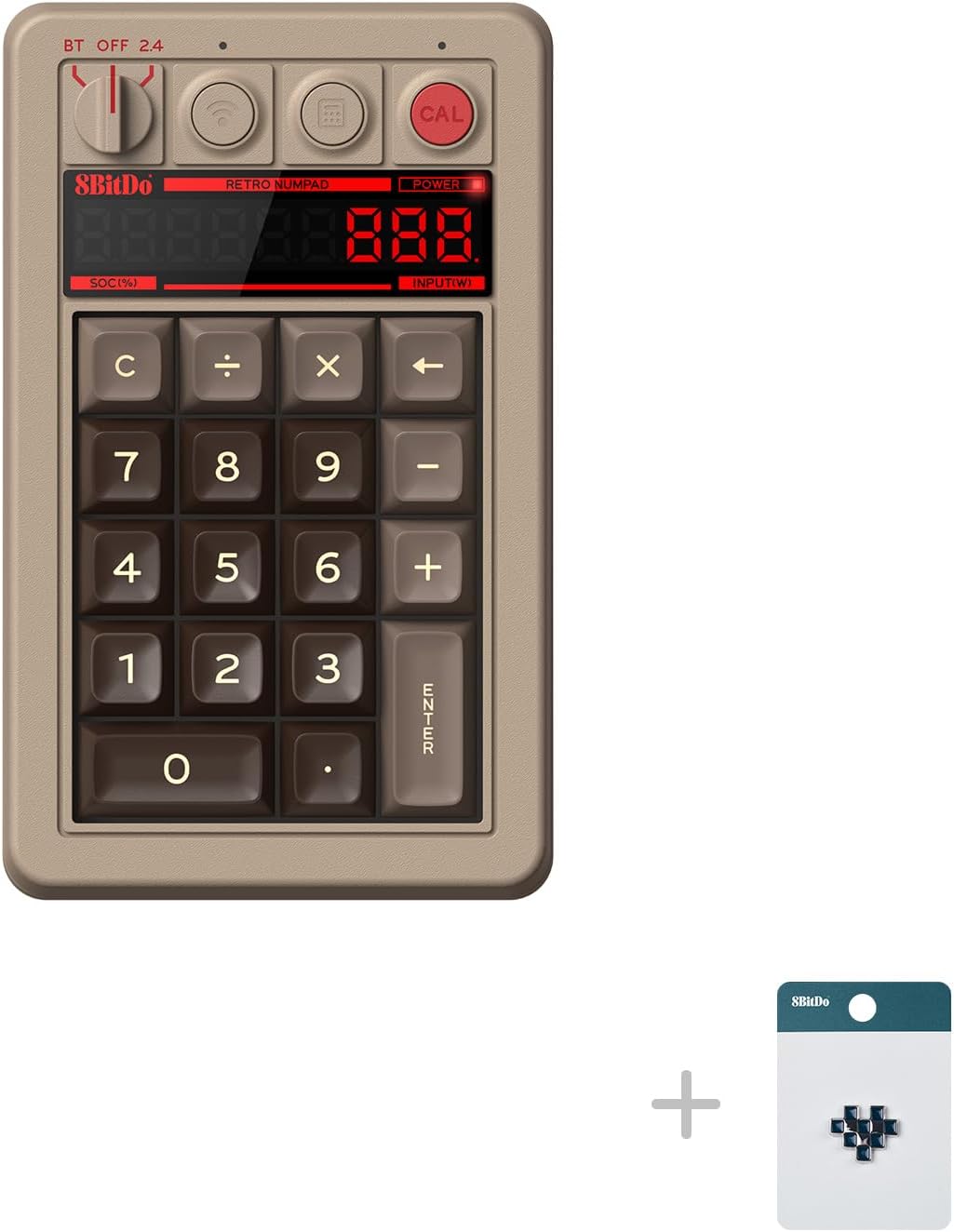 8BITDO TECLADO NUMÉRICO MECÁNICO RETRO DE 18 TECLAS, SOPORTA MODO PC Y CALCULADORA ESTÁNDAR, INTERCAMBIABLE EN CALIENTE, - 2
