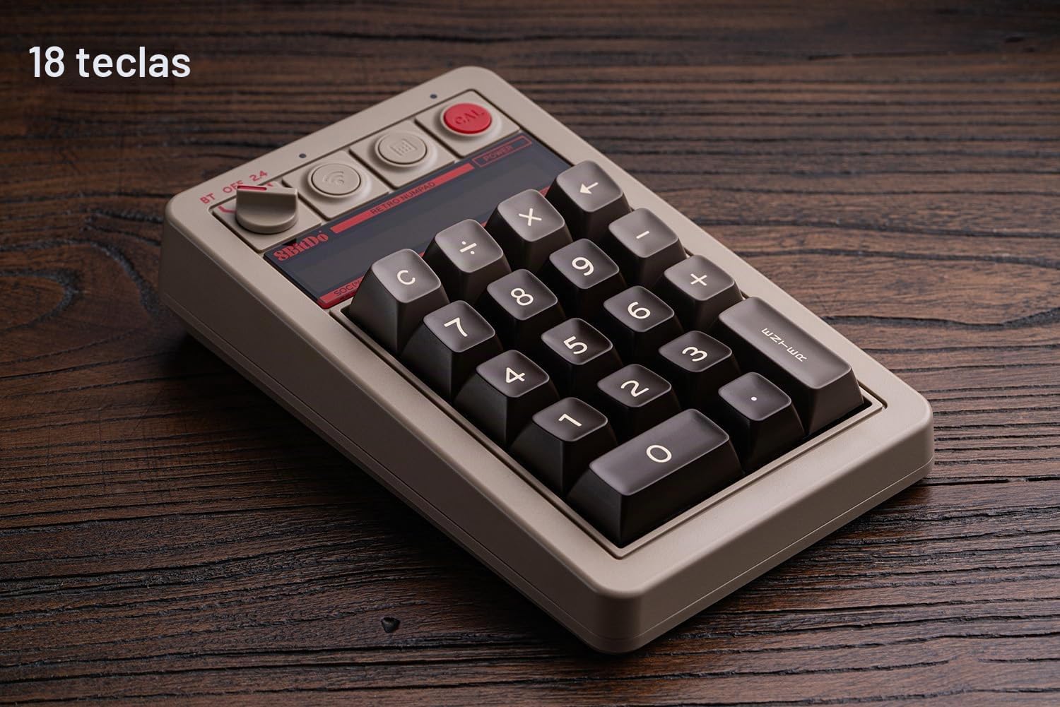 8BITDO TECLADO NUMÉRICO MECÁNICO RETRO DE 18 TECLAS, SOPORTA MODO PC Y CALCULADORA ESTÁNDAR, INTERCAMBIABLE EN CALIENTE, - 7
