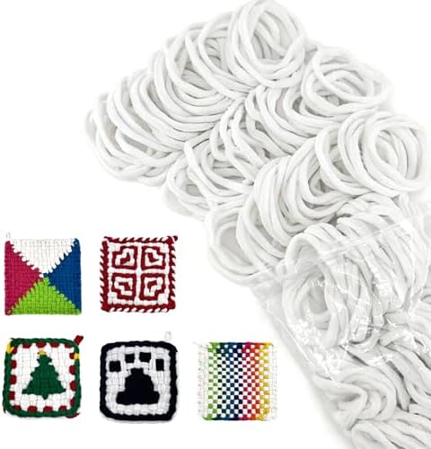 OYACH BUCLES DE REPUESTO DE TELAR DE AGARRADERA DE ALGODÓN DE 7 PULGADAS, COLOR BLANCO 160 PIEZAS TEÑIBLES - 7