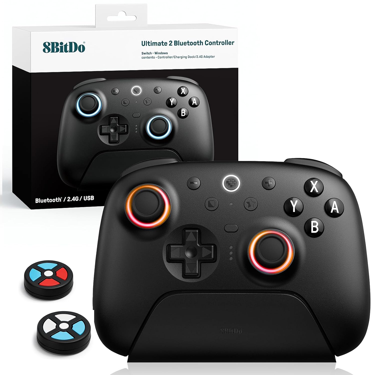 8BITDO ULTIMATE 2 CONTROLADOR BLUETOOTH TMR JOYSTICKS NEGRO - 1