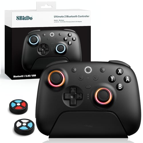 8BITDO ULTIMATE 2 CONTROLADOR BLUETOOTH TMR JOYSTICKS NEGRO - 7