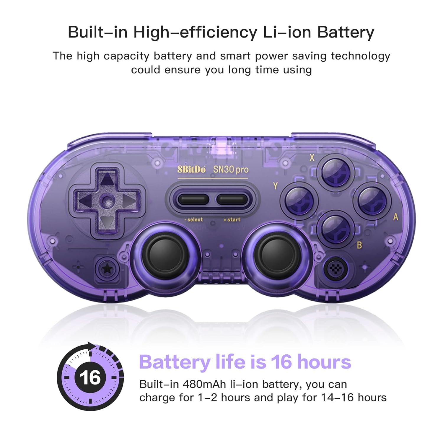 8BITDO SN30 PRO WIRELESS BLUETOOTH CONTROLLER HALL EFFECT JOYSTICK UPDATE WITH RUMBLE VIBRATION USB-C CABLE GAMEPAD - 5