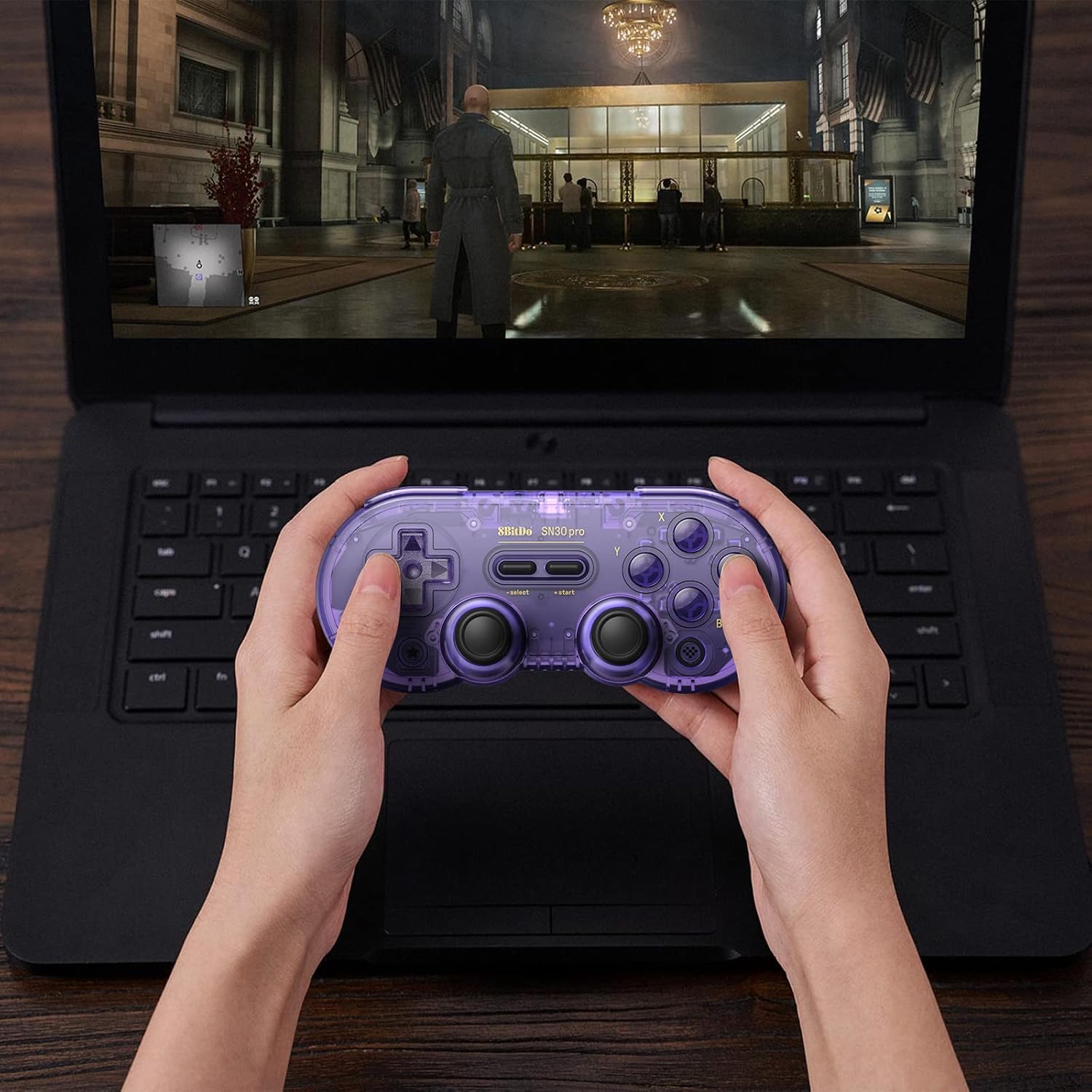 8BITDO SN30 PRO WIRELESS BLUETOOTH CONTROLLER HALL EFFECT JOYSTICK UPDATE WITH RUMBLE VIBRATION USB-C CABLE GAMEPAD - 6