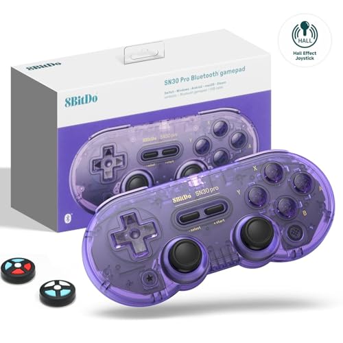 8BITDO SN30 PRO WIRELESS BLUETOOTH CONTROLLER HALL EFFECT JOYSTICK UPDATE WITH RUMBLE VIBRATION USB-C CABLE GAMEPAD - 7