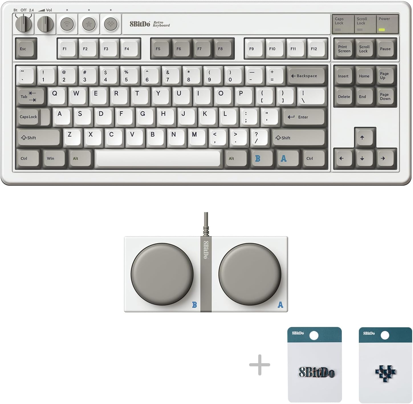 8BITDO TECLADO MECÁNICO RETRO DE 87 TECLAS BLUETOOTH/2.4G/USB-C, INTERCAMBIABLE EN CALIENTE, DOS BOTONES SÚPER PROGRAMABLES, - 2