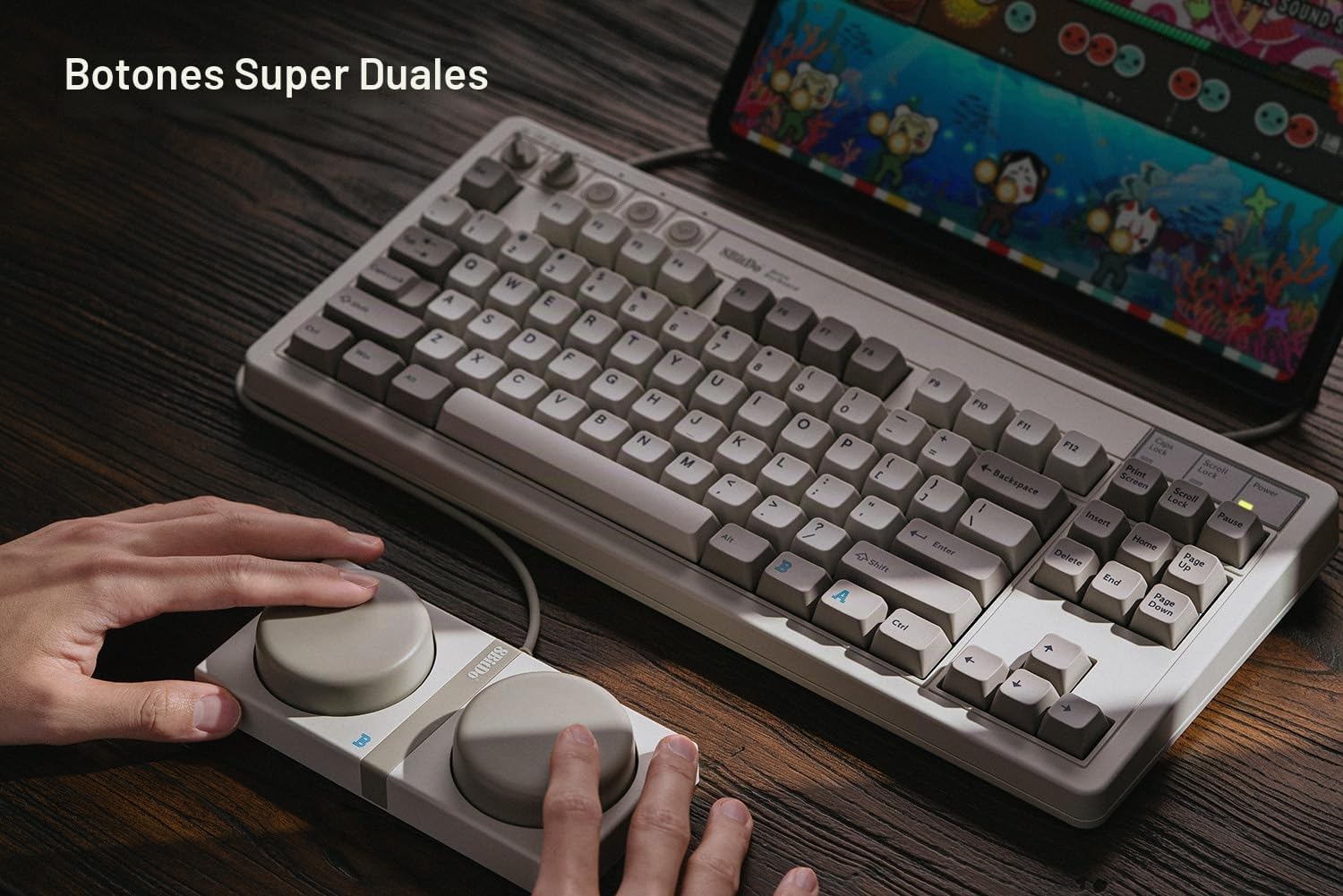 8BITDO TECLADO MECÁNICO RETRO DE 87 TECLAS BLUETOOTH/2.4G/USB-C, INTERCAMBIABLE EN CALIENTE, DOS BOTONES SÚPER PROGRAMABLES, - 6