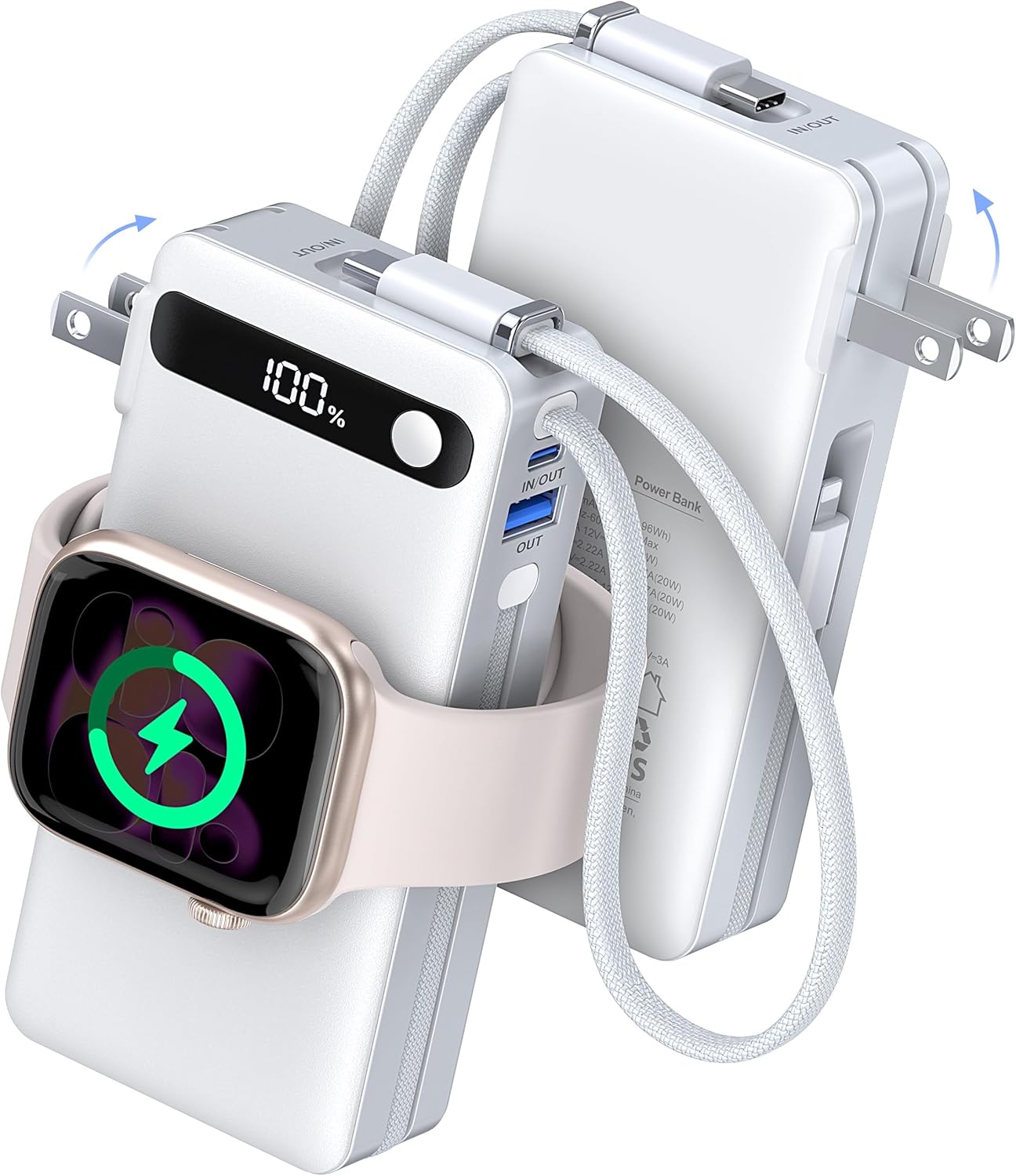 CARGADOR PORTÁTIL DE CARGA RÁPIDA 22.5W, BANCO DEL PODER 10000MAH PARA APPLE WATCH - 1