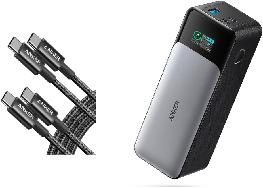ANKER CABLE DE CARGA USB C 6 PIES 100 W, PAQUETE DE 2 , CARGADOR USB 2.0 TIPO C CARGADOR DE CARGA RÁPIDA, CARGADOR PORTÁTIL - 1