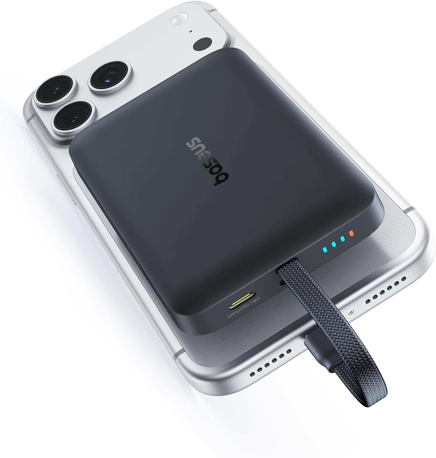 BASEUS - BANCO DE ENERGÍA MAGSAFE DE 10,000 MAH, CARGADOR PORTÁTIL MAGNÉTICO DE 30W, PAQUETE DE BATERÍA DE CARGA RÁPIDA - 1