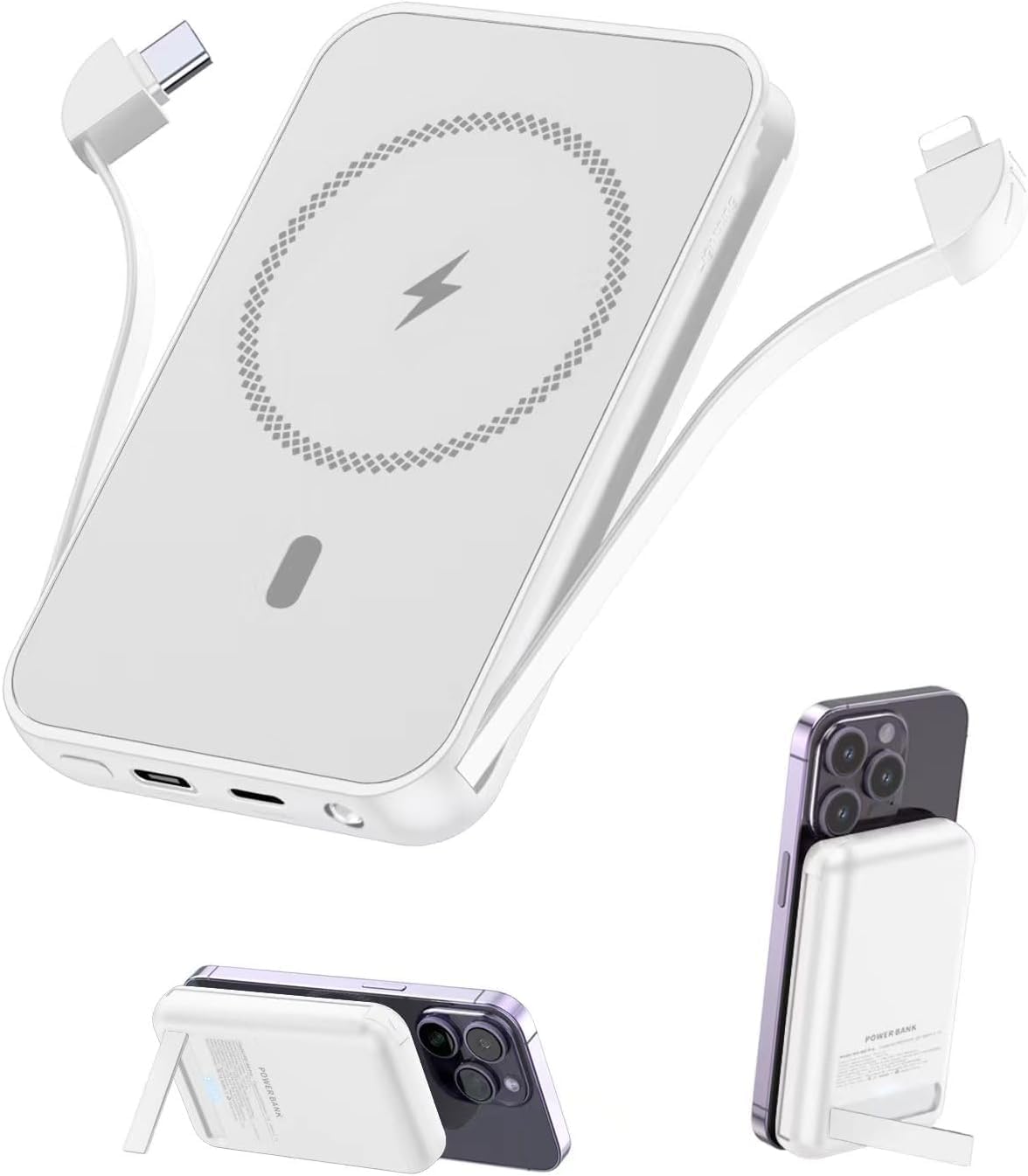 PARA BANCO DE ENERGÍA MAGNÉTICO, CARGADOR PORTÁTIL INALÁMBRICO DE 6800MAH CON CARGA RÁPIDA PD30W, PAQUETE DE BATERÍA - 1