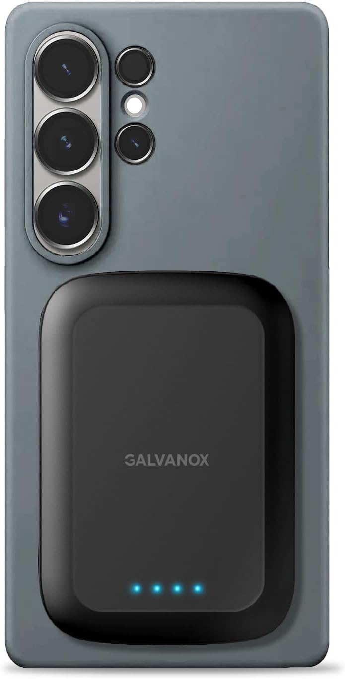 GALVANOX - BANCO DE ENERGÍA MAGNÉTICO PARA TELÉFONOS SAMSUNG 15W PAQUETE DE BATERÍA DE CARGA INALÁMBRICA PARA ANDROID, - 1
