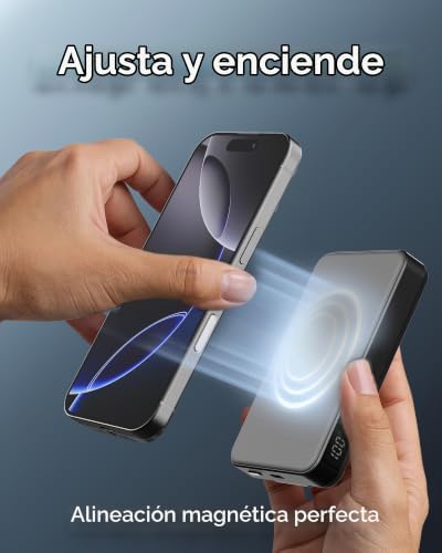 MYCHARGE CLIQLUXE BANCO DE ENERGÍA INALÁMBRICO MAGNÉTICO DE 5,000 MAH COMPATIBLE CON IPHONE Y MAGSAFE CARGADOR PORTÁTIL - 7