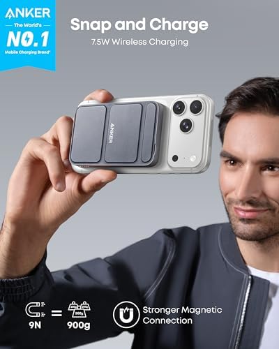 ANKER BANCO MAGNÉTICO DEL PODER 622, CARGADOR PORTÁTIL INALÁMBRICO PLEGABLE - 7